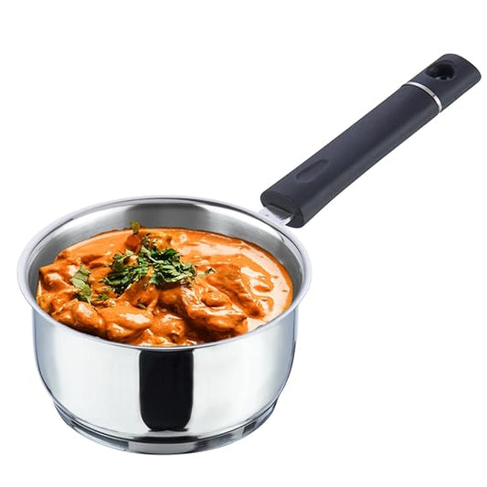 Vinod Tivoli Saucepan Without Lid - AISI 430 Magnetic Induction Base, Gas Compatible | Vinod Cookware India