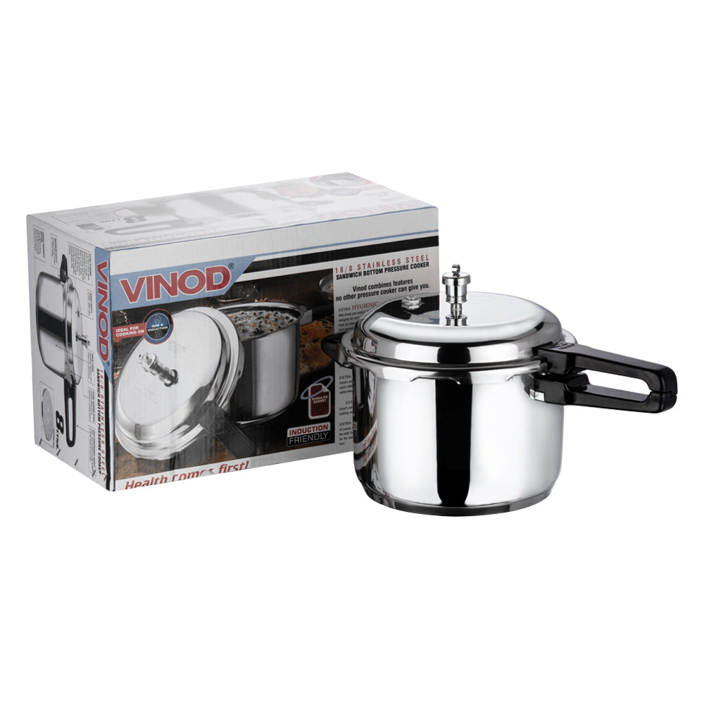 Vinod 18/8 Stainless Steel Outer Lid Pressure Cooker