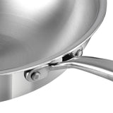 Vinod Platinum Triply Stainless Steel Wok - 26 cm (Induction Friendly)