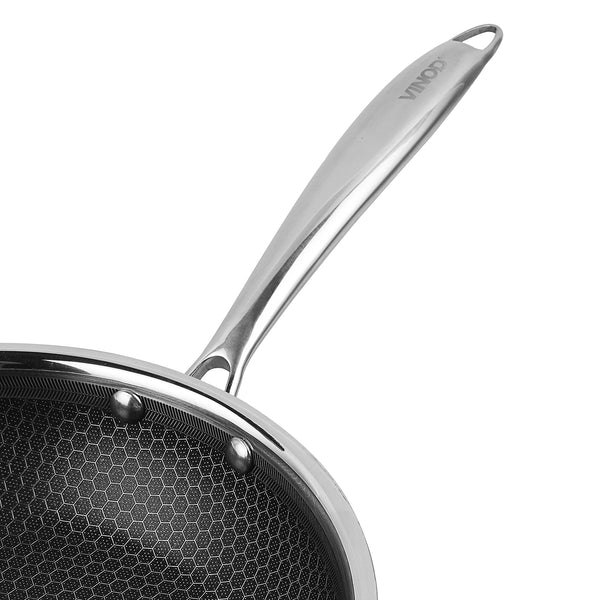 Vinod Platinum Triply Stainless Steel X Fry Pan 20 cm (Induction