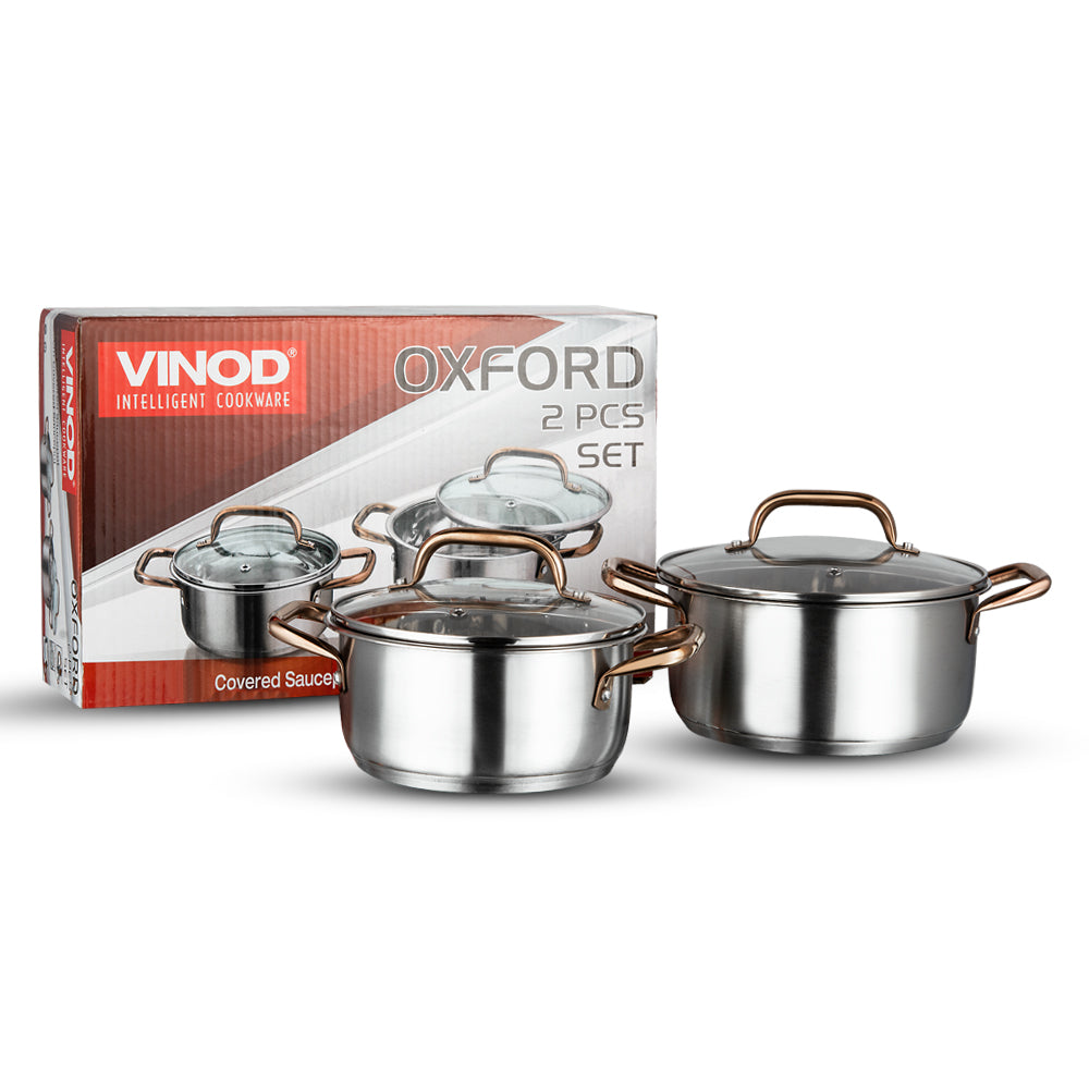 Vinod Oxford Stainless Steel Saucepot Set (Induction Friendly)