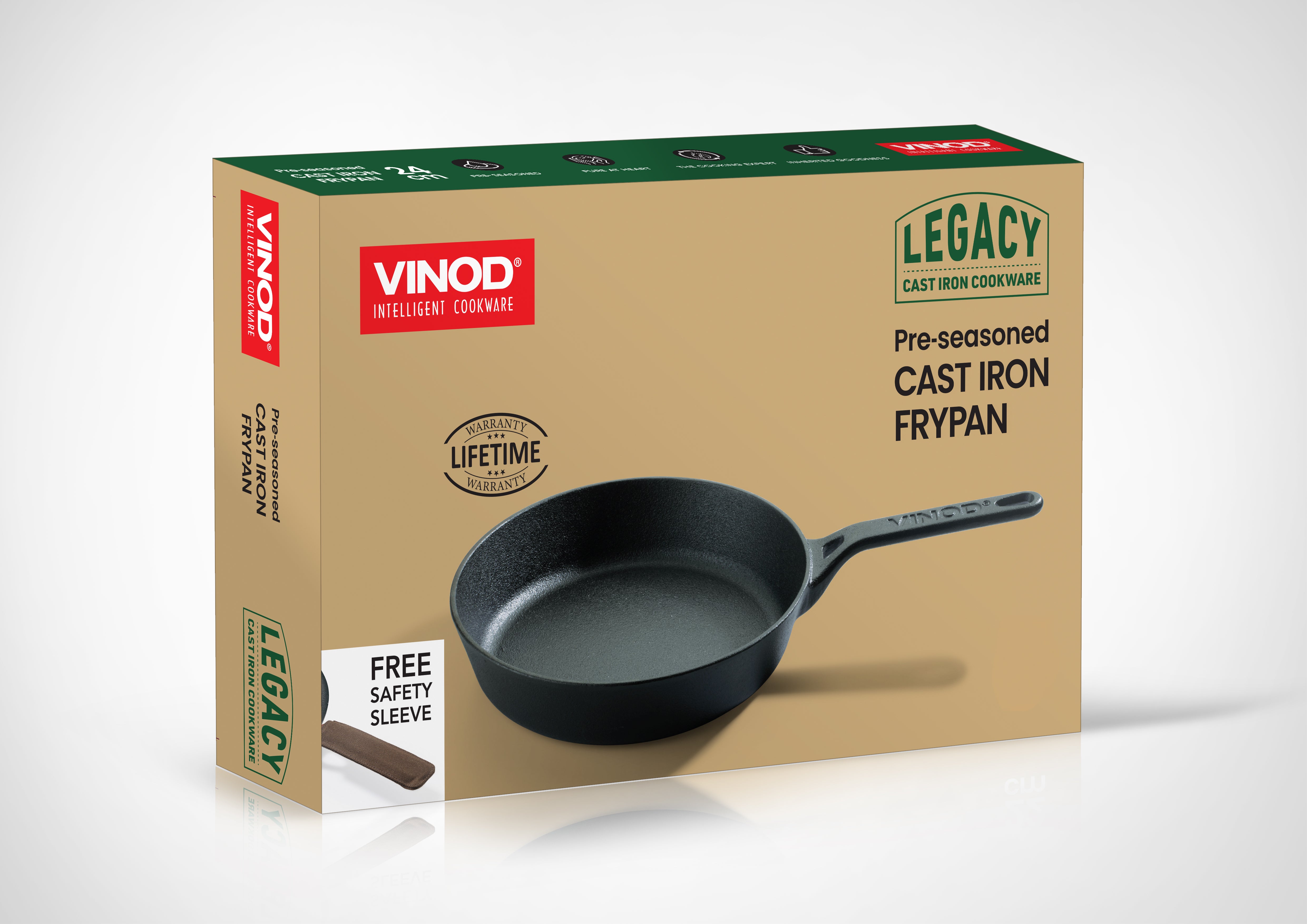 Vinod Legacy Pre - Seasoned Cast Iron Frypan (Induction Friendly)
