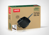 Vinod Legacy Pre - Seasoned Cast Iron Square Griddle - 24 cm (Induction Friendly)