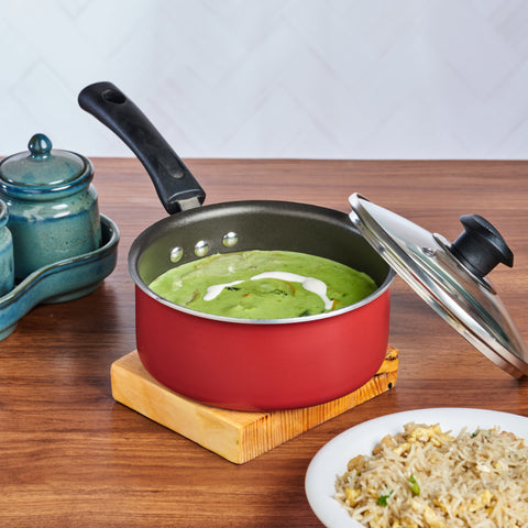 Vinod Zest Non Stick Saucepan with Lid (Induction Friendly)