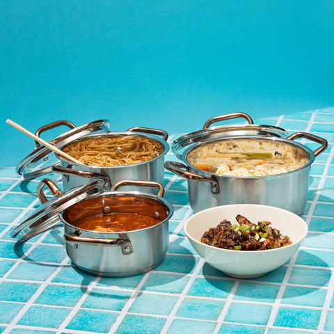 Vinod Oxford Stainless Steel Saucepot Set (Induction Friendly)