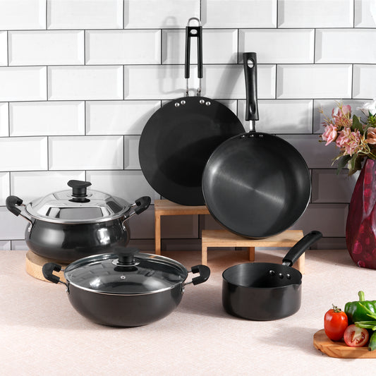 Vinod Hard Anodised Cookware Set 3 & 5 Piece - Induction Friendly, buy online India