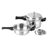Vinod Platinum Pressure Cooker with Deep Pan Pressure Cooker & Common Lid - 2 pc Combo Set