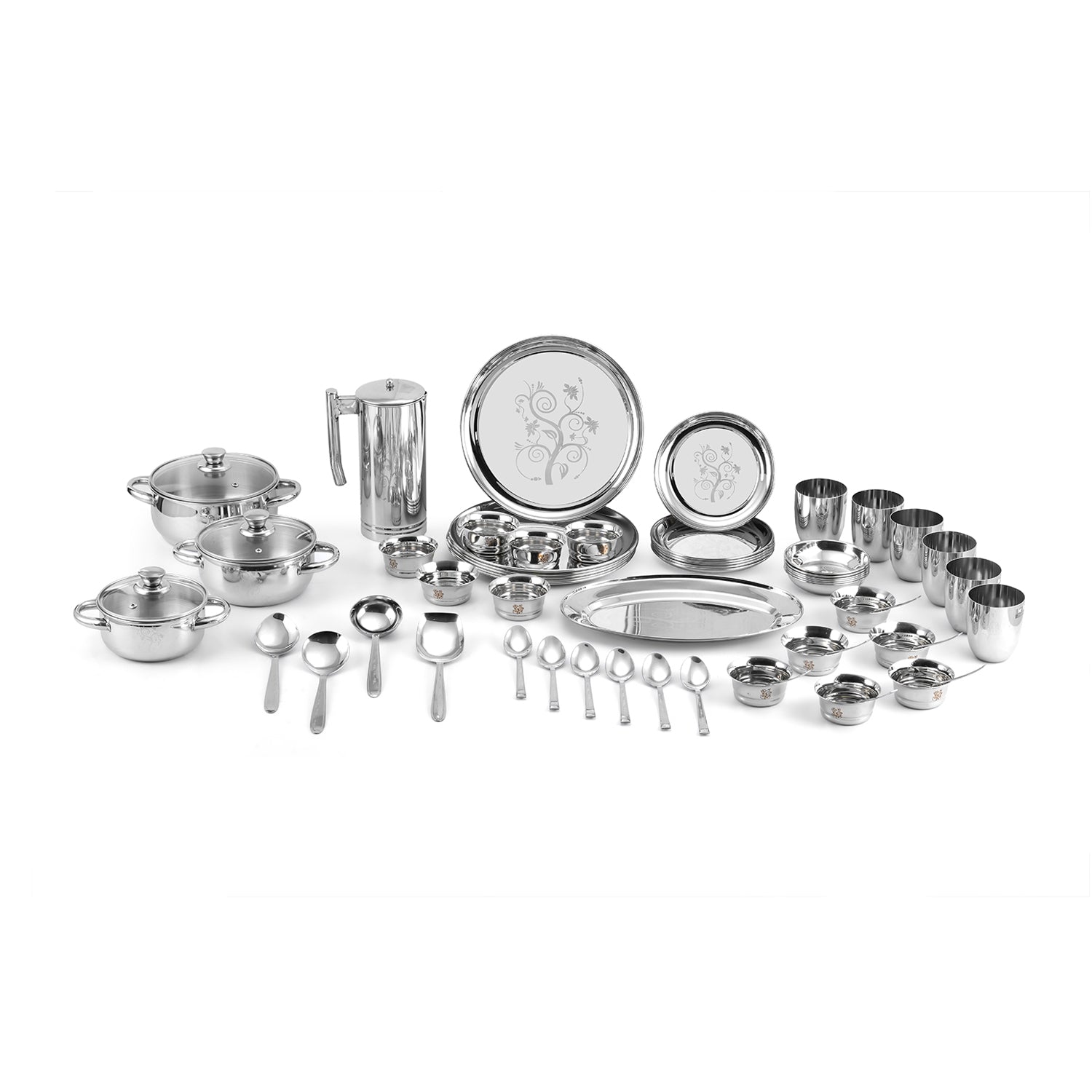 Kraft Patterned Dinner Set - 51 pc + 6 Vati Free