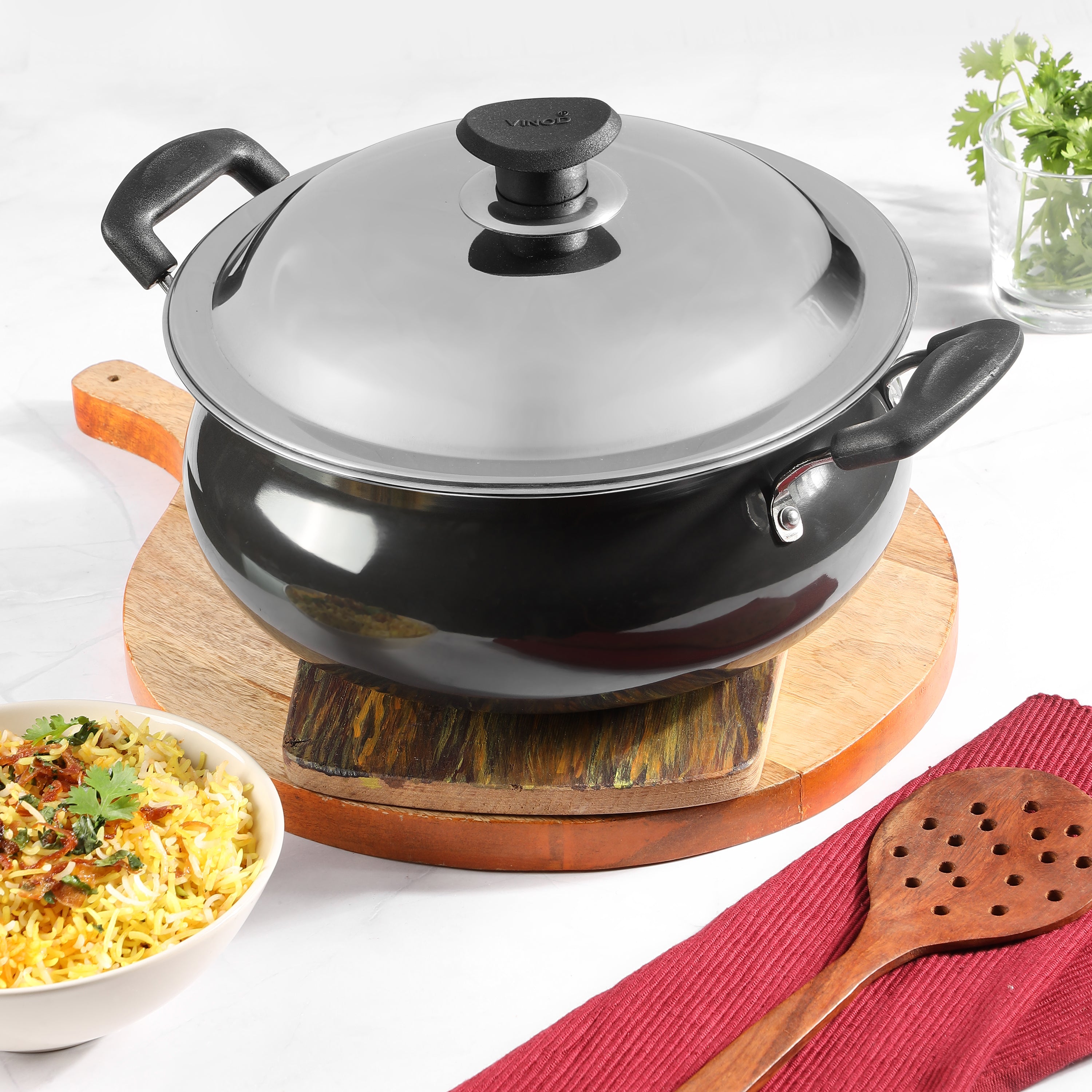 Vinod Hard Anodised Handi with Lid (Induction Friendly)