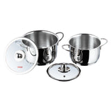 Vinod Stainless Steel Tuscany Combo Set with Lid (Induction Friendly)