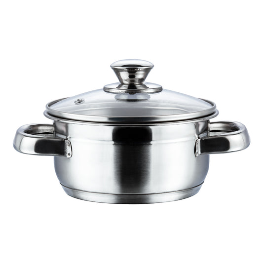 Vinod Bremen Saucepot Stainless Steel - Ergonomic Design with Toughened Glass Lid | Vinod Cookware