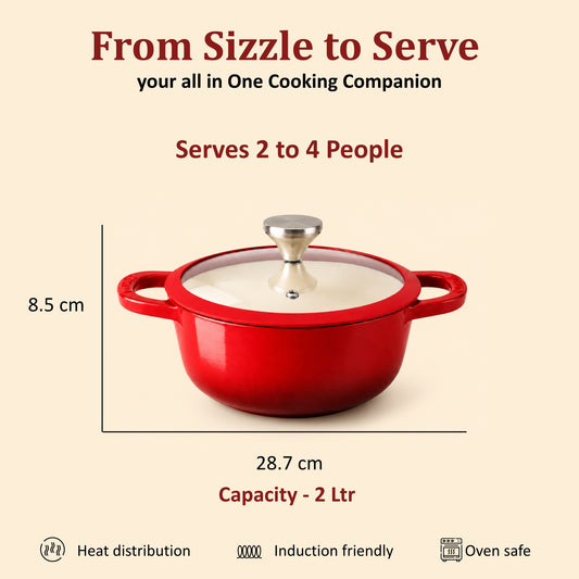 Vinod Cast Iron Freya Saucepot - 20 cm - 2 L