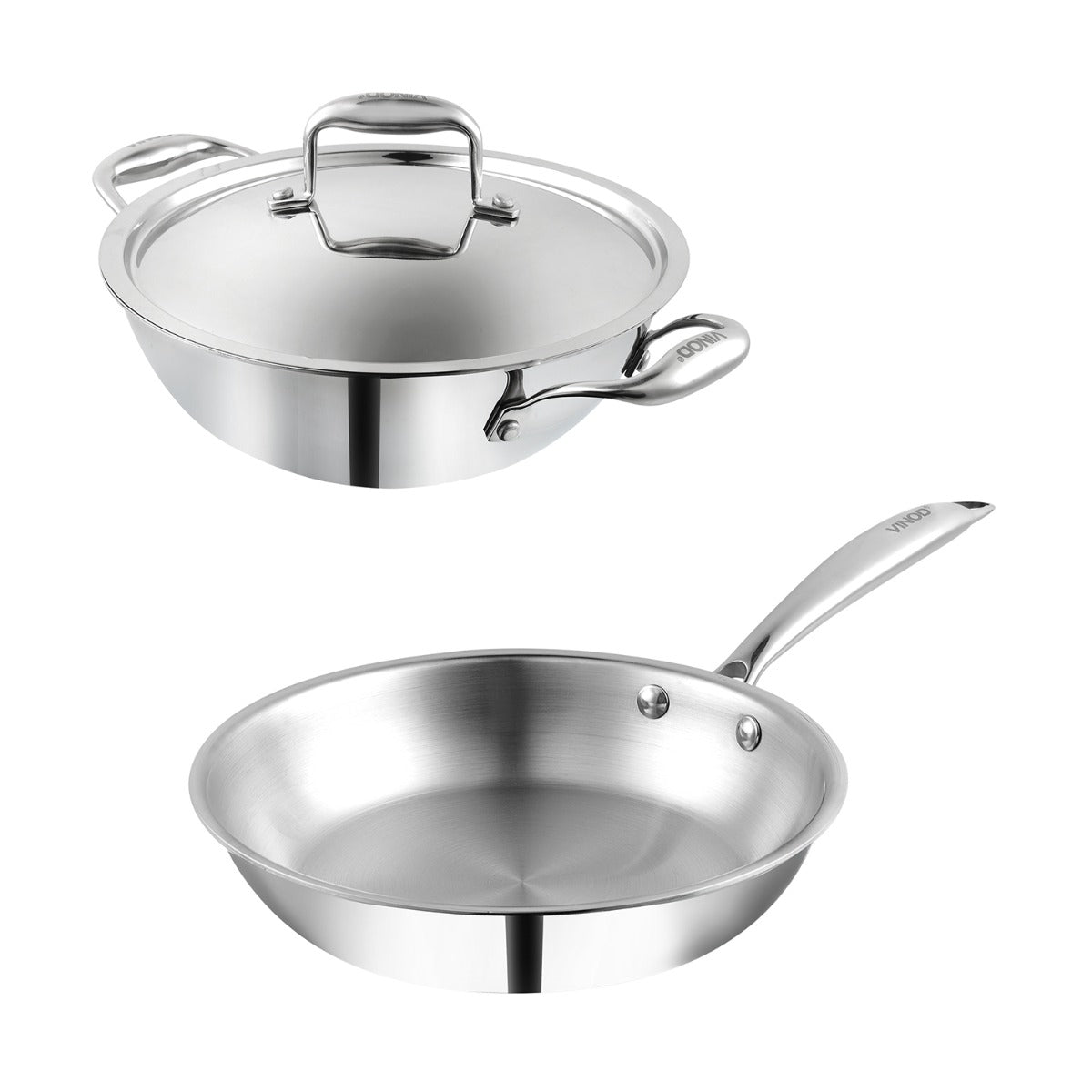 Vinod Platinum Triply Stainless Steel Combo Sets (Induction Friendly)