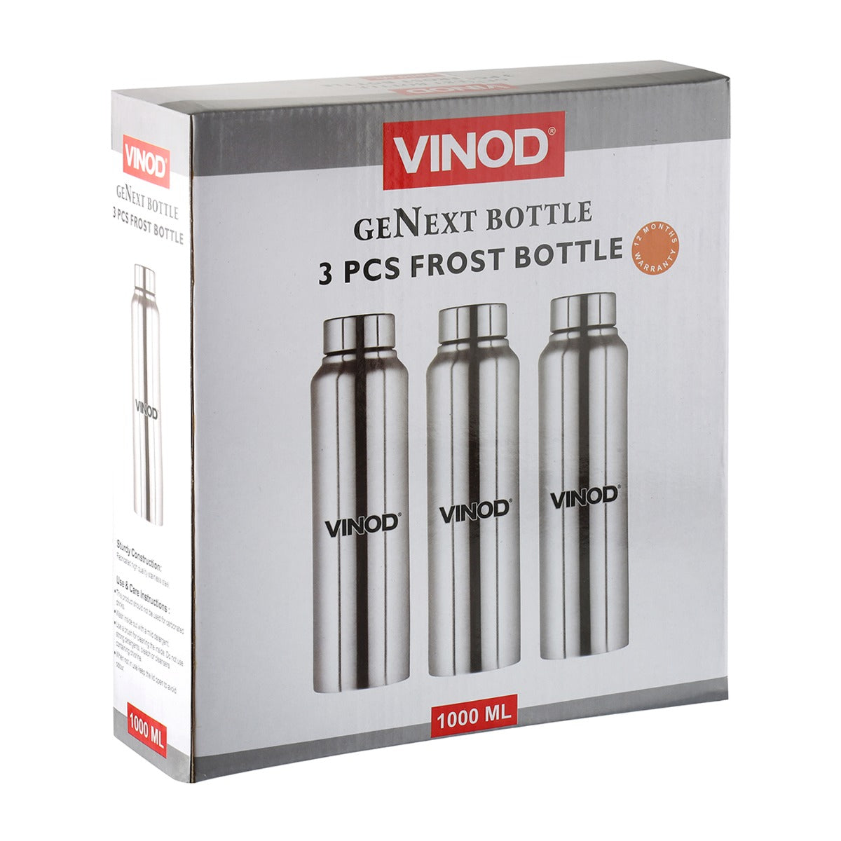 Vinod Frost Stainless Steel Bottle 3pc set