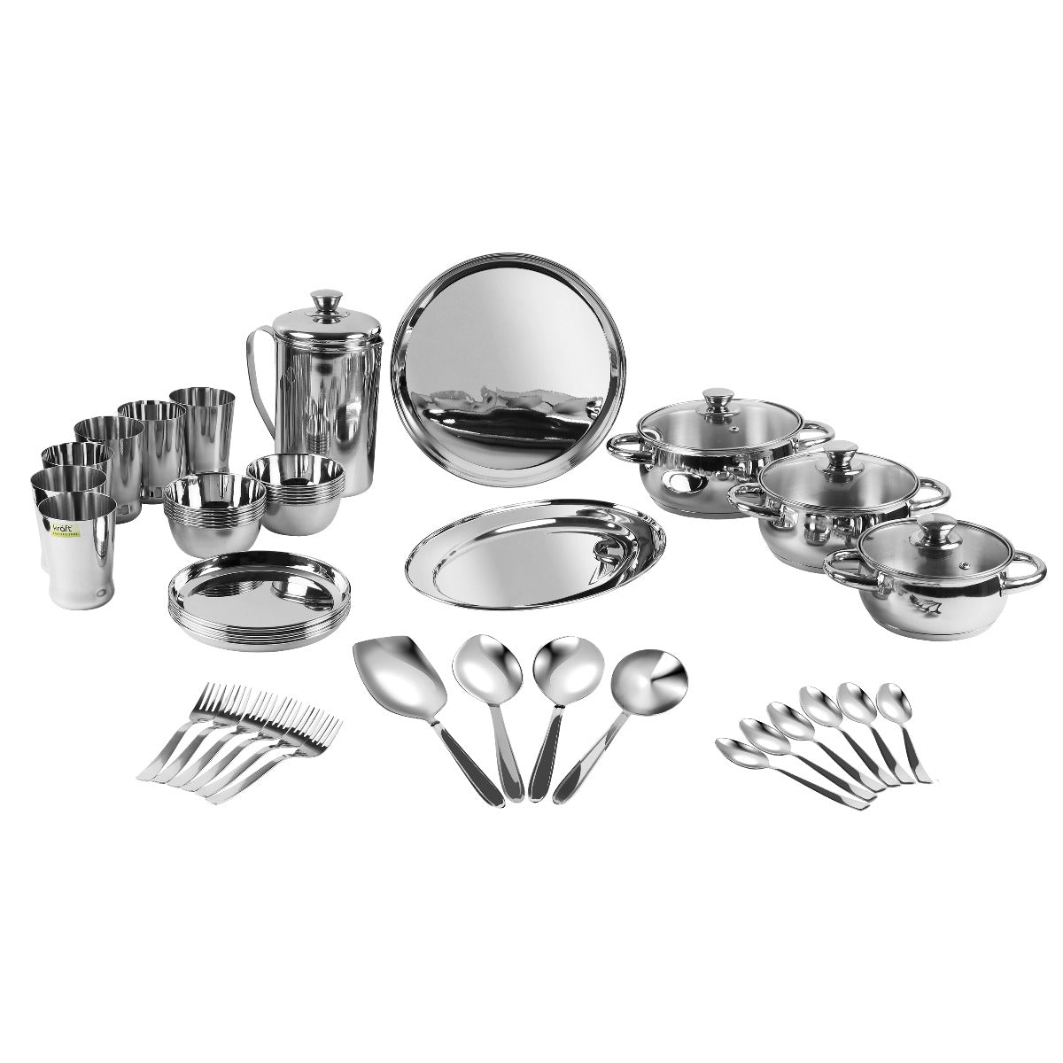 Kraft Stainlesss Steel Milano Dinner/Lunch Set - 57 pc