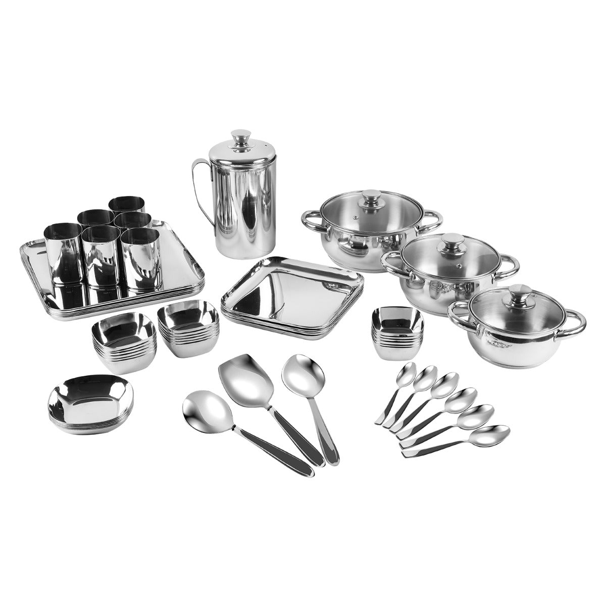 Kraft Stainlesss Steel Qubic Dinner - Lunch Set 55 pc