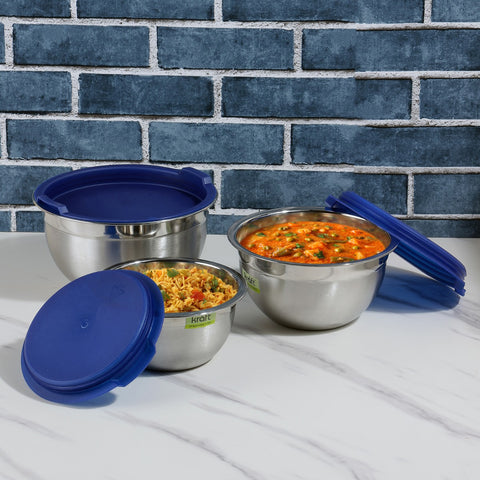 Kraft Stainless Steel Serve and Storage Set - 3 pc