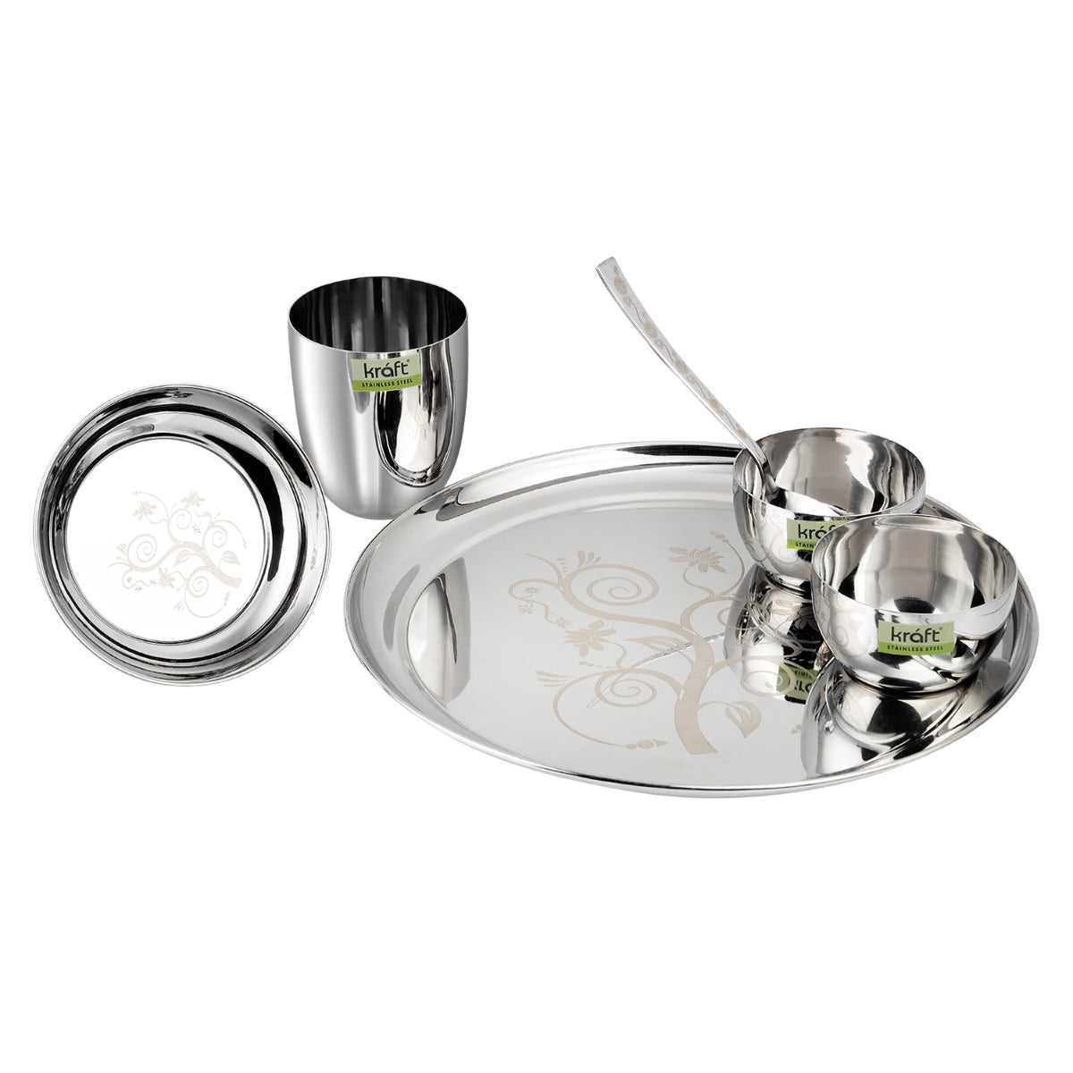 Kraft Patterned Thali Set - 6 pc