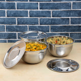 Kraft Stainless Steel Serving Bowl with Lid