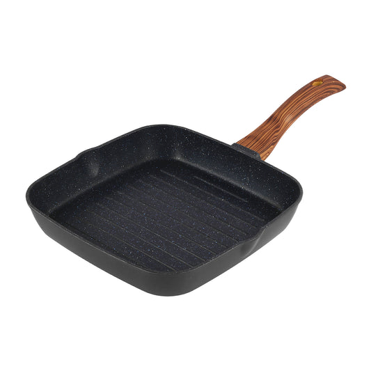Zest Plus Grill Pan - Splatter Design Ridged Grill Lines | Vinod Cookware