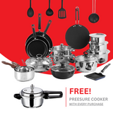 Vinod Cookware Kitchen In The Box Cookware Set - 25 Pieces + Free Pressure Cooker