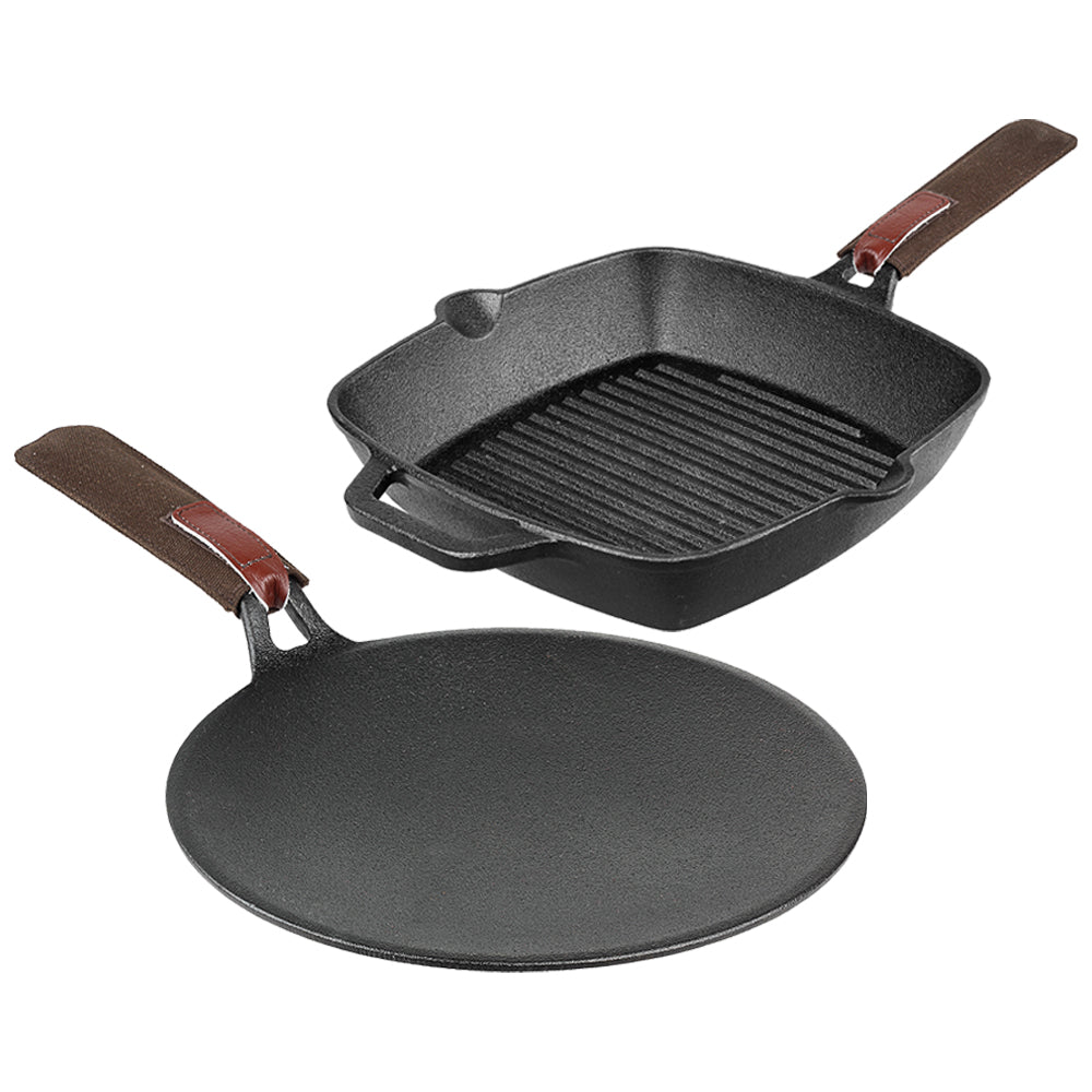 Vinod Legacy Pre-Seasoned Cast Iron Combo Set (Induction Friendly)