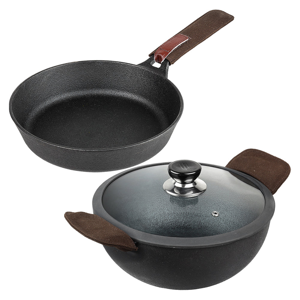 Vinod Legacy Pre-Seasoned Cast Iron Combo Set (Induction Friendly)