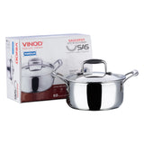 Vinod Platinum Triply Stainless Steel Saucepot with Lid (Induction Friendly)