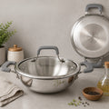Luxe Triply Kadai with Glass Lid (Induction Friendly)