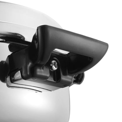 Vinod Platinum Triply Deep Pan Pressure Cooker - Handle Detail | Vinod Cookware India