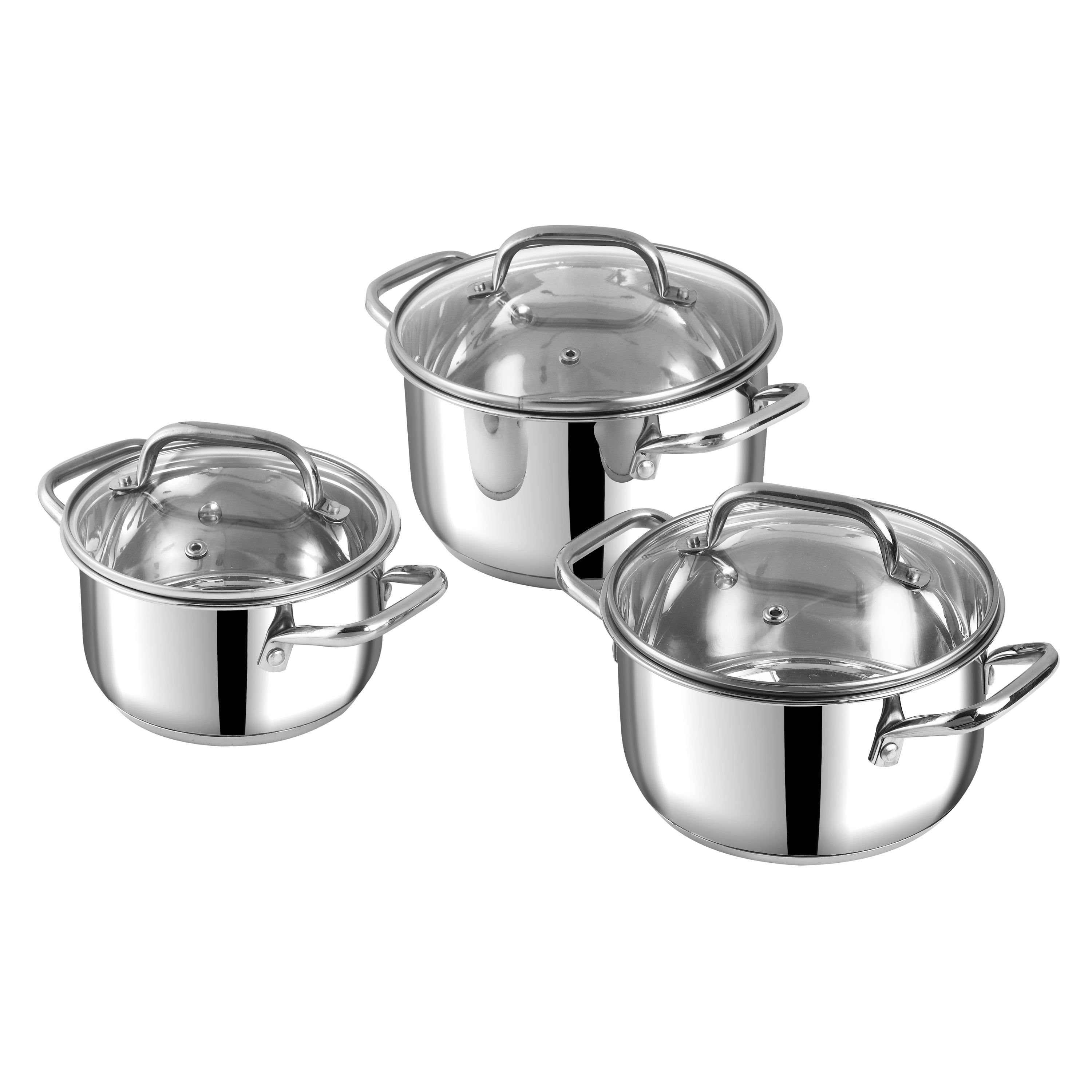 Buy Vinod Stainless Steel Tuscany Casserole 3Pcs Cookware Set with Glass  Lid (Induction Friendly) Online at Best Prices in India - JioMart.
