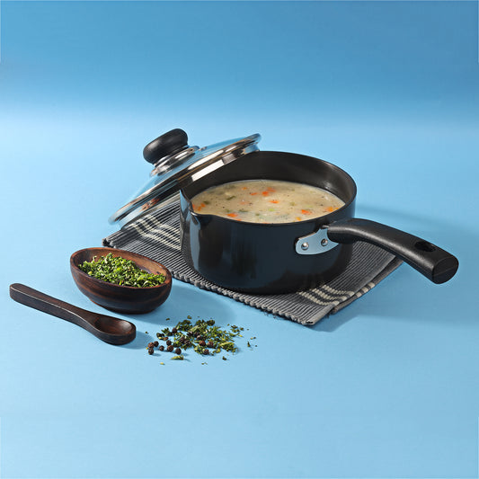 Vinod Hard Anodised Saucepan Induction Friendly | Vinod Cookware India