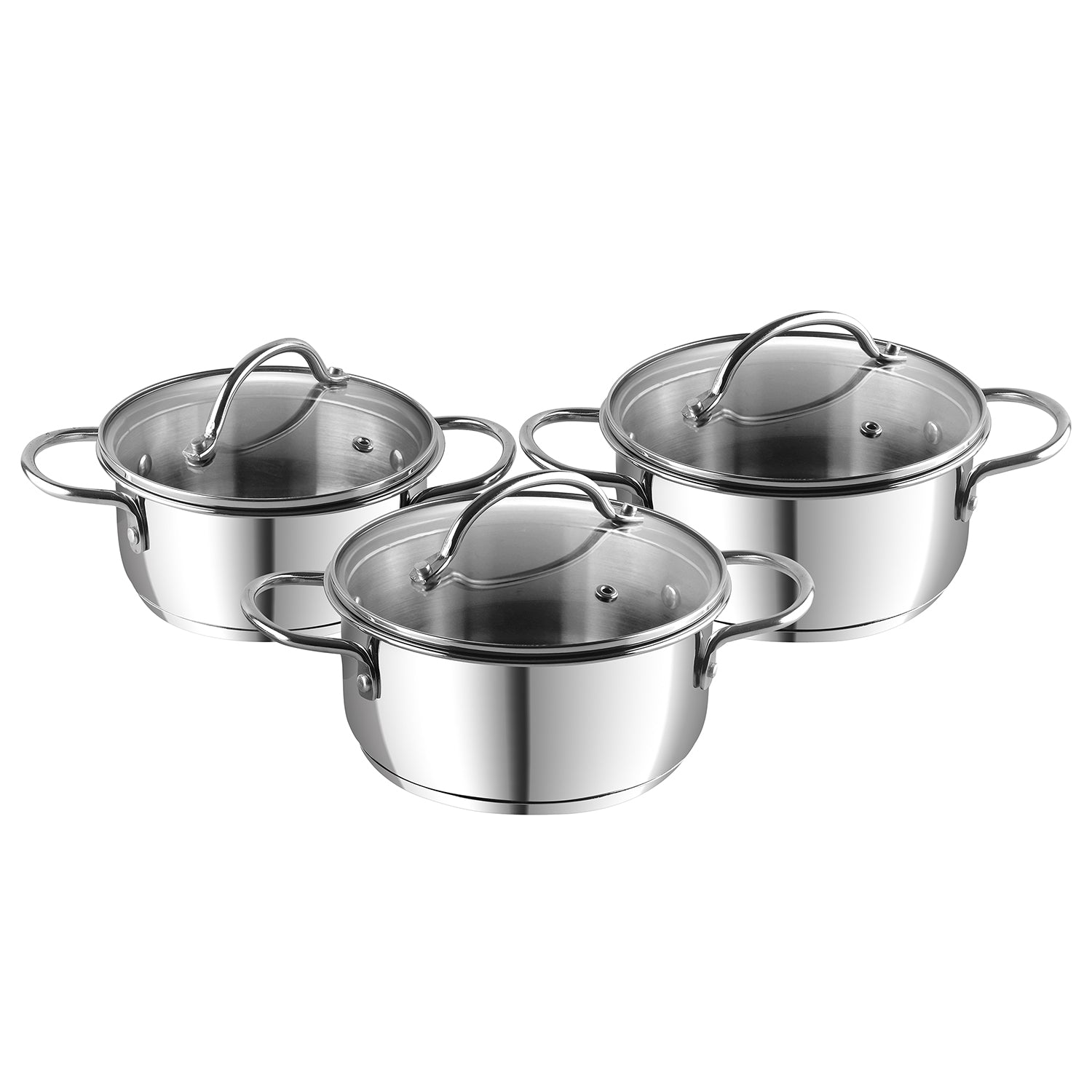 Vinod Turin Set - Stainless Steel Saucepot Individual Piece with Glass Lid | Vinod Cookware