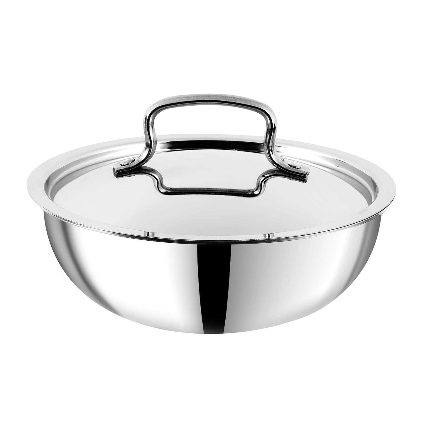 stainless steel cookware India, induction base cookware, gas stove compatible tasla, kitchen utensils stainless steel, cooking pot with lid, large capacity tasla