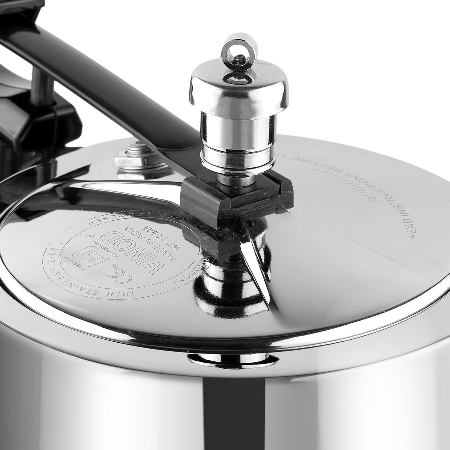 Vinod Platinum Triply Stainless Steel Inner Lid Pressure Cooker - Lid Detail | Vinod Cookware India