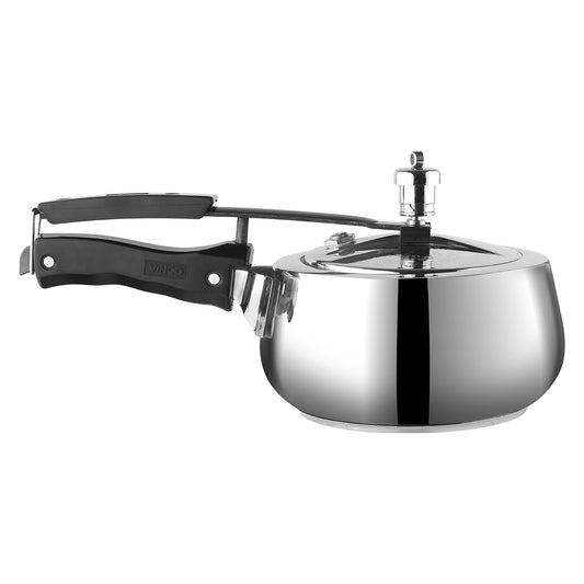 Vinod Platinum Triply Stainless Steel Inner Lid Pressure Cooker - Hero Shot | Vinod Cookware India