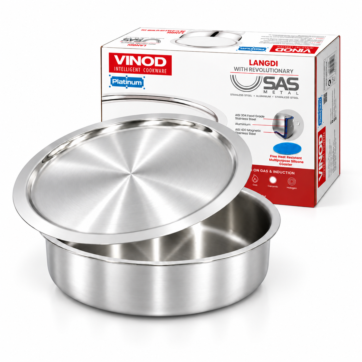 Vinod Platinum Triply Langdi (with Lid)