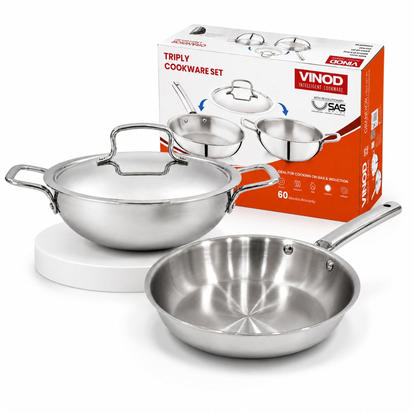 Vinod Grandior Triply Sets - (Induction Friendly)
