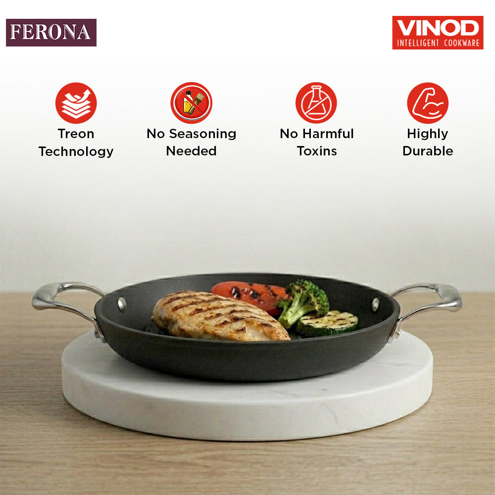 Vinod Ferona Cast Iron Grill Pan - 24 cm