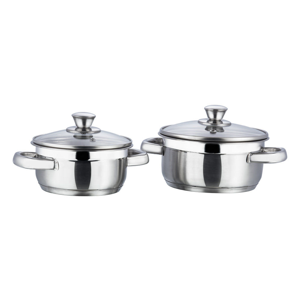 Vinod Bremen Saucepot 2pc Set - SAS Bottom Even Heat Distribution | Vinod Cookware