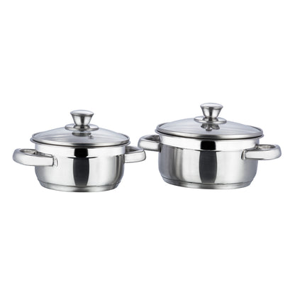 Vinod Bremen Saucepot 2pc Set - SAS Bottom Even Heat Distribution | Vinod Cookware