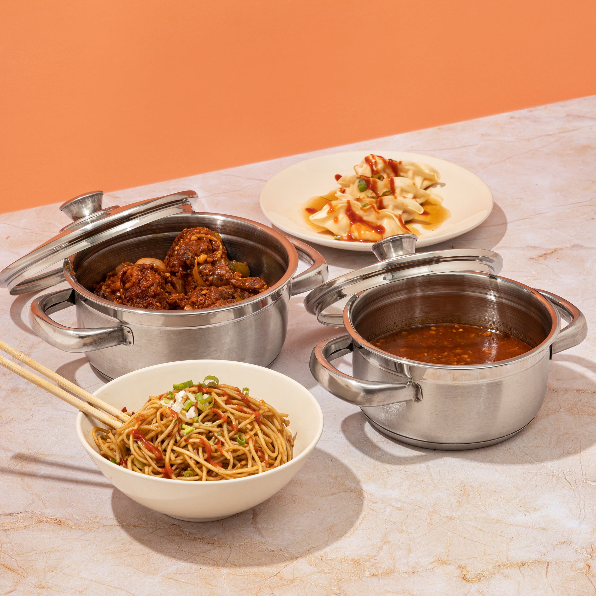 Vinod Stainless Steel Bremen Saucepot 2pc Set 14cm and 16cm with Glass Lids | Vinod Cookware