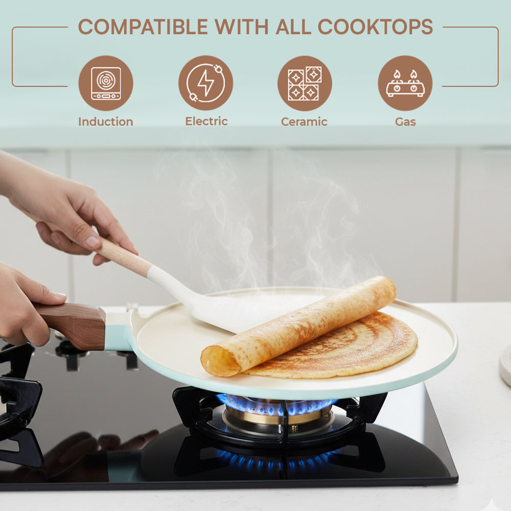 Vinod Ceravit Dosa Tawa Ceragreen - Induction Compatible All Hob Cooking | Vinod Cookware