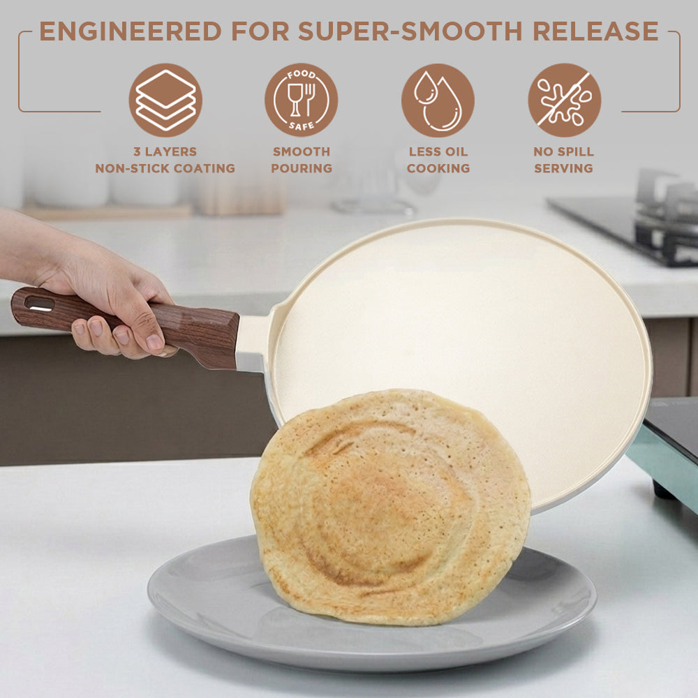 Vinod Ceravit Dosa Tawa Washed Stone - Induction Compatible All Hob Cooking | Vinod Cookware