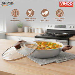 Vinod Ceravit Deep Kadai - Washed Stone