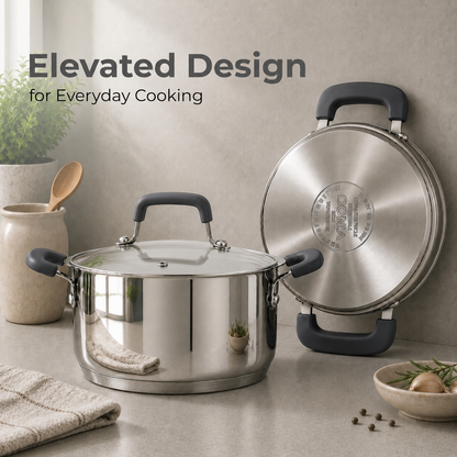 Vinod Stainless Steel Tivoli Saucepot with Glass lid (Induction Friendly)