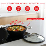 Vinod Ferona Cast Iron Kadai with Lid