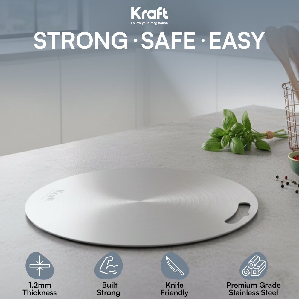 Kraft Stainless Steel Chopping Board - Circular  30.5 cm