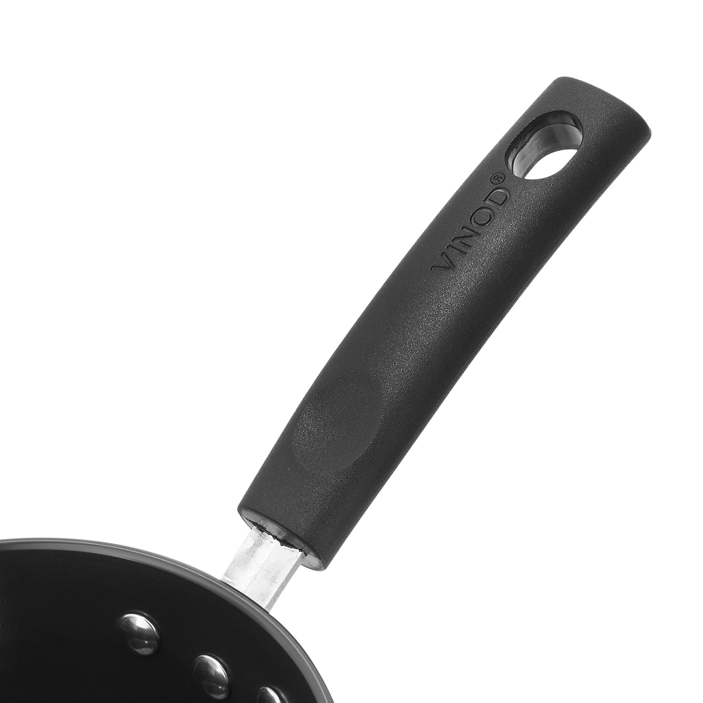 Scratch Resistant Sauce Pan | Easy Grip Handle Design | Healthy & Safe Cooking | Elegant Black Finish Cookware | Trusted Vinod Kitchenware      