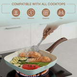 Vinod Ceravit Grill Pan - Washed Stone 24cm Induction Safe Grilling | Vinod Cookware